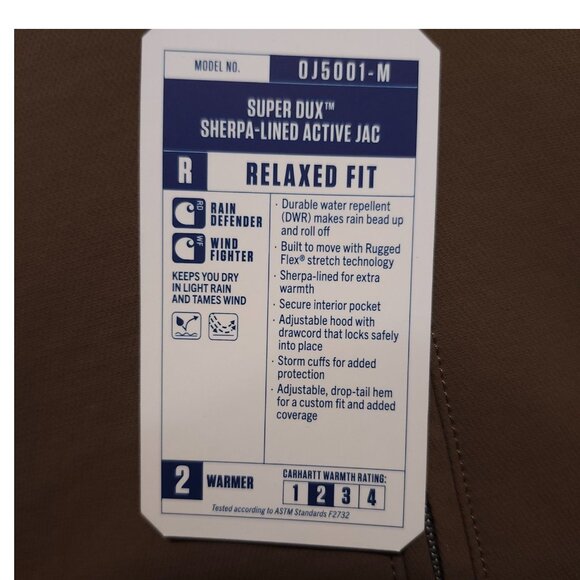 NWT Carhartt Super Dux Sherpa-Lined Jacket MED Brown Cozy & Durable ($149 MSRP) - Picture 13 of 13